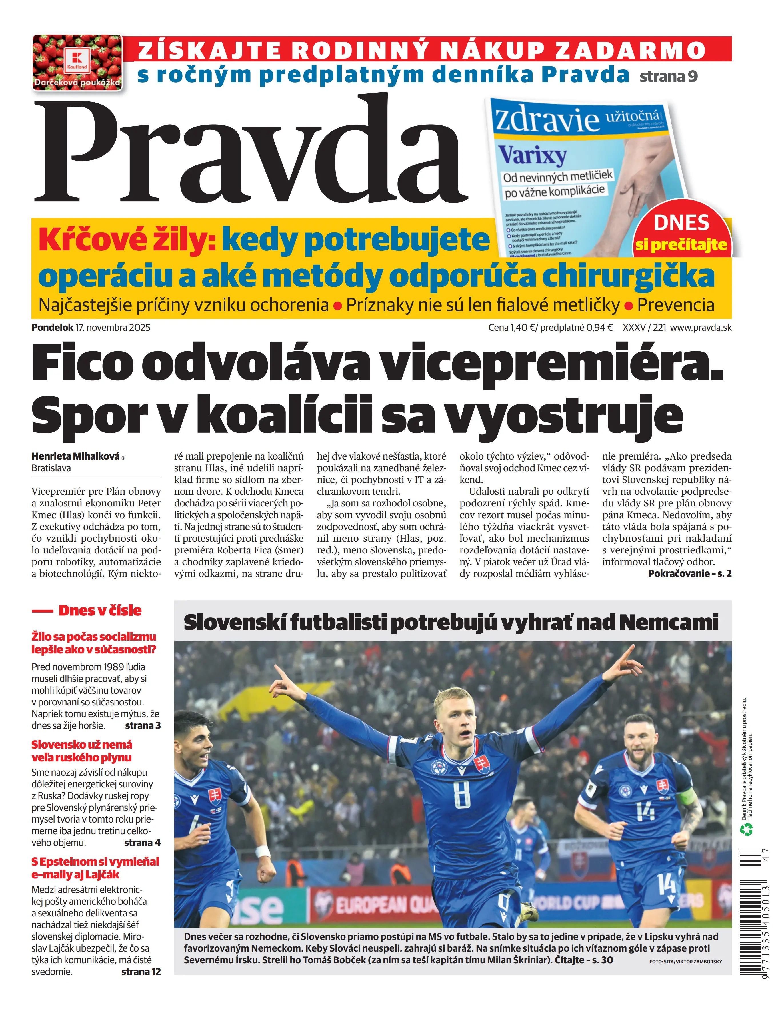 Pravda zo dňa 17.11.2025