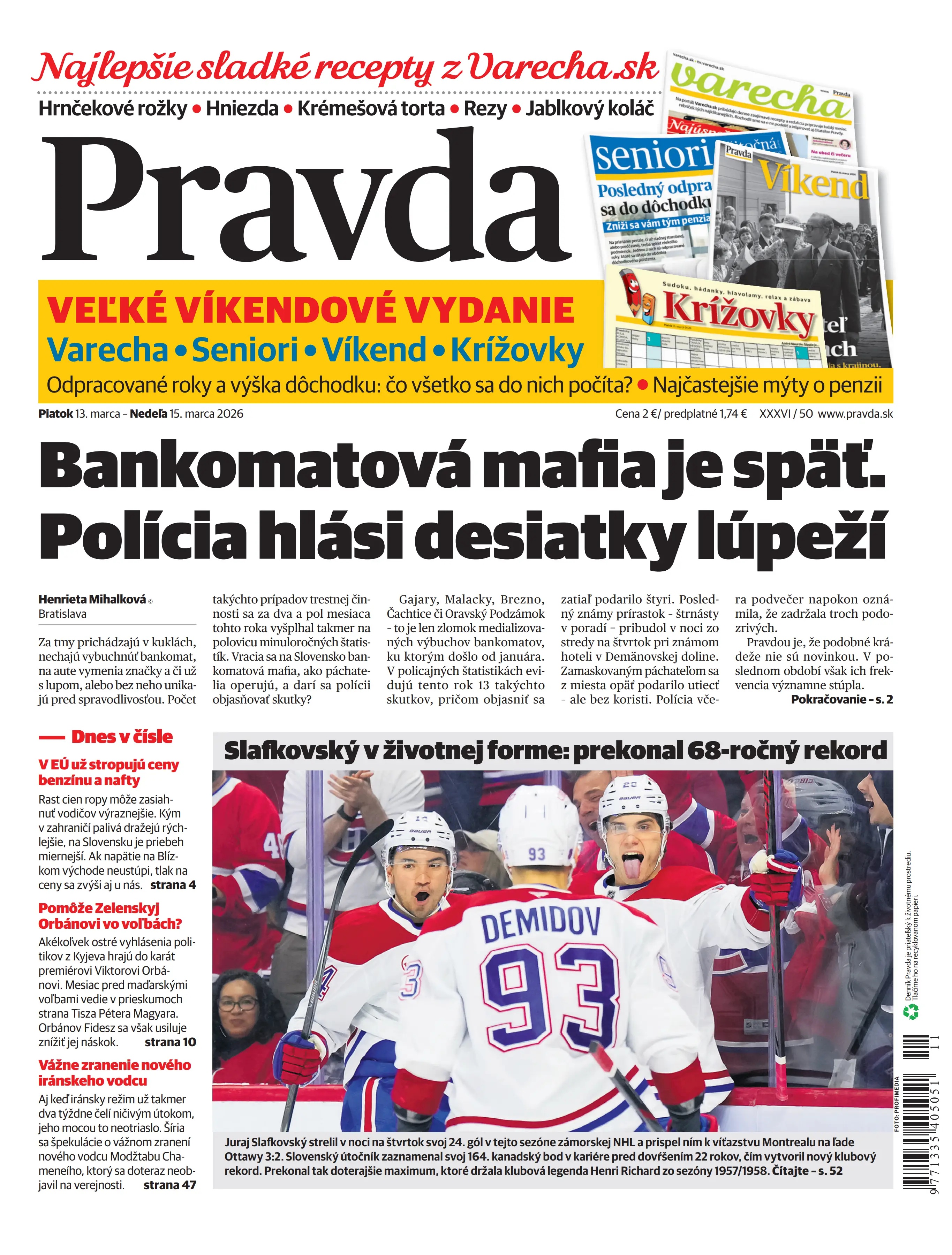 Pravda zo dňa 13.3.2026
