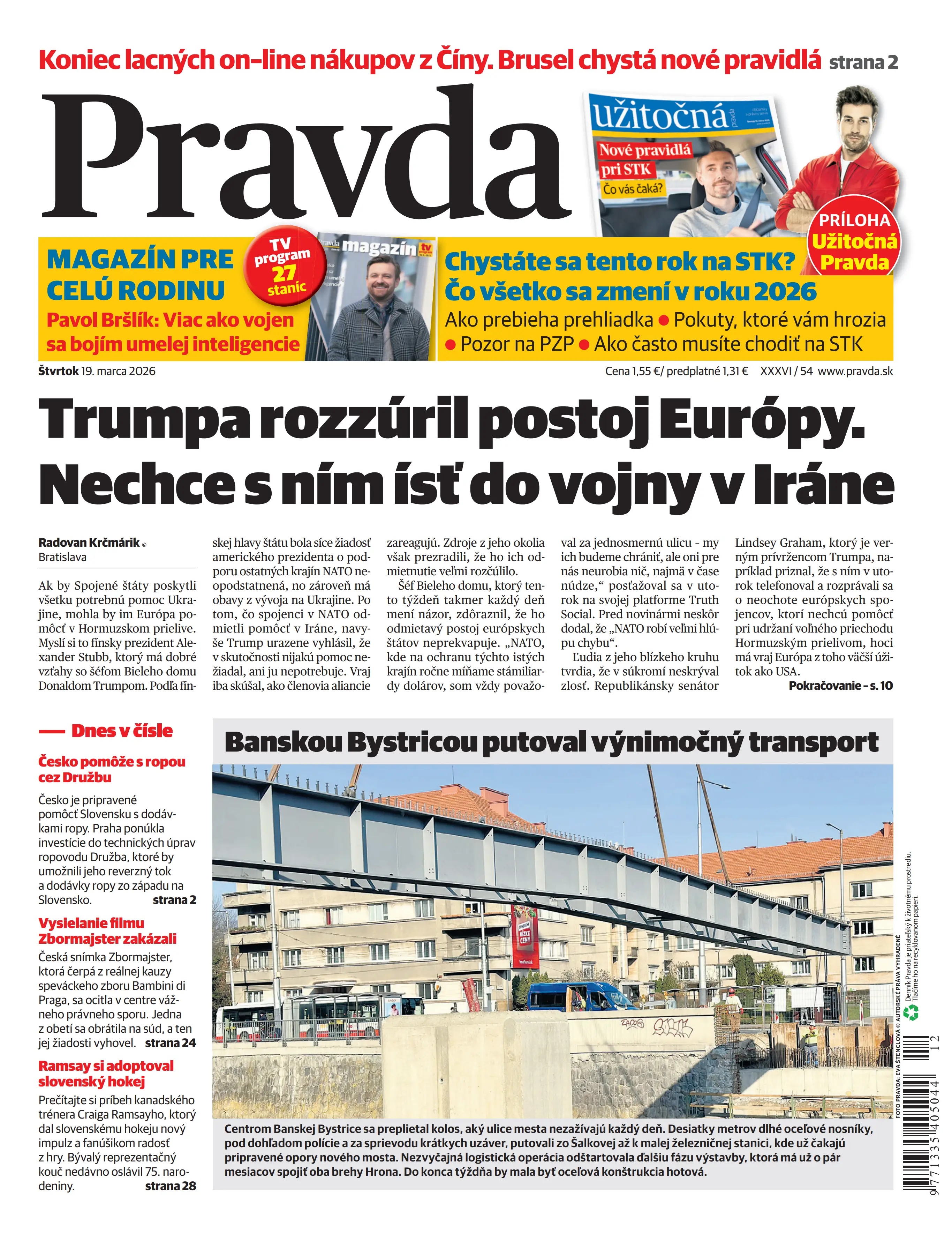 Pravda zo dňa 19.3.2026