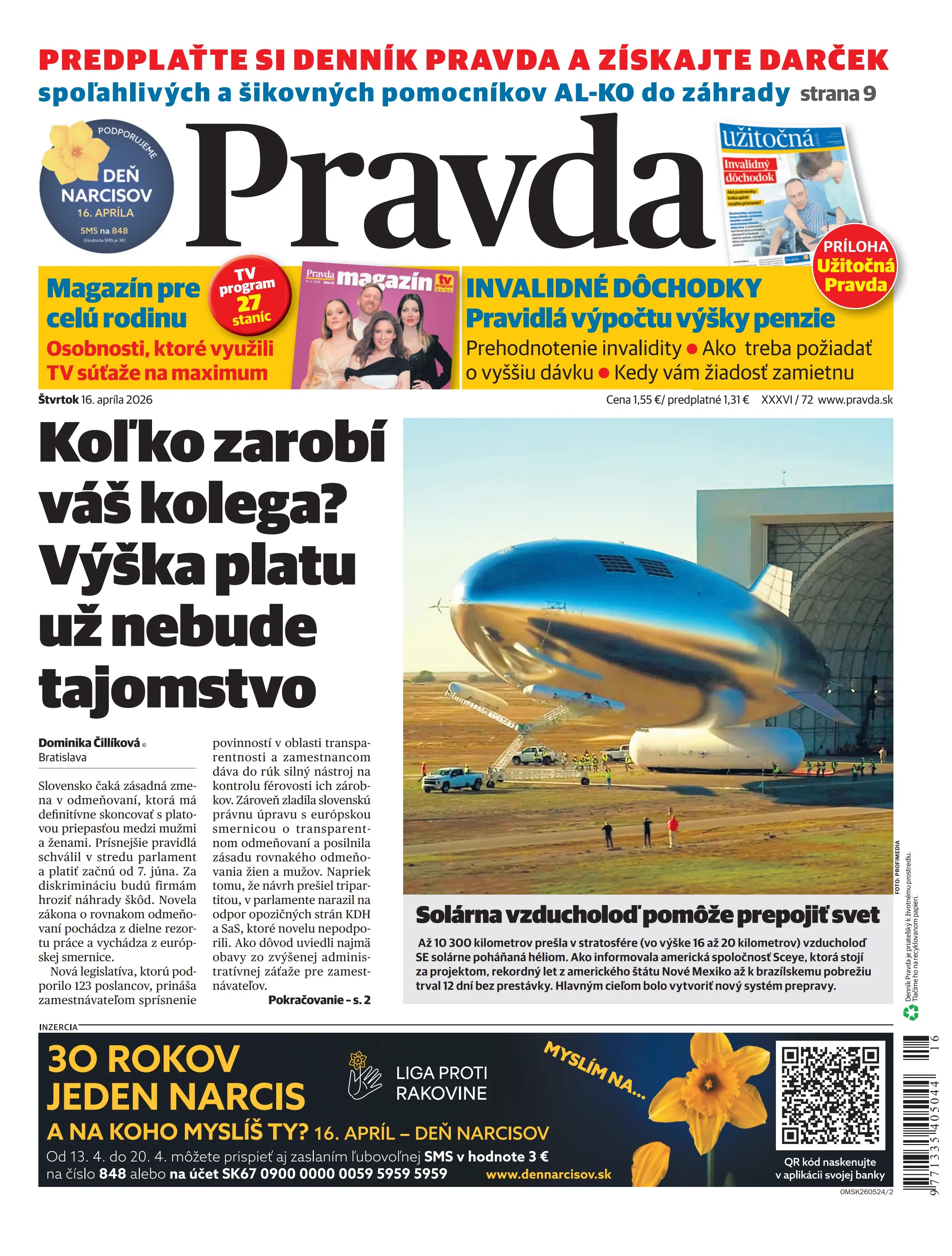 Pravda zo dňa 16.4.2026