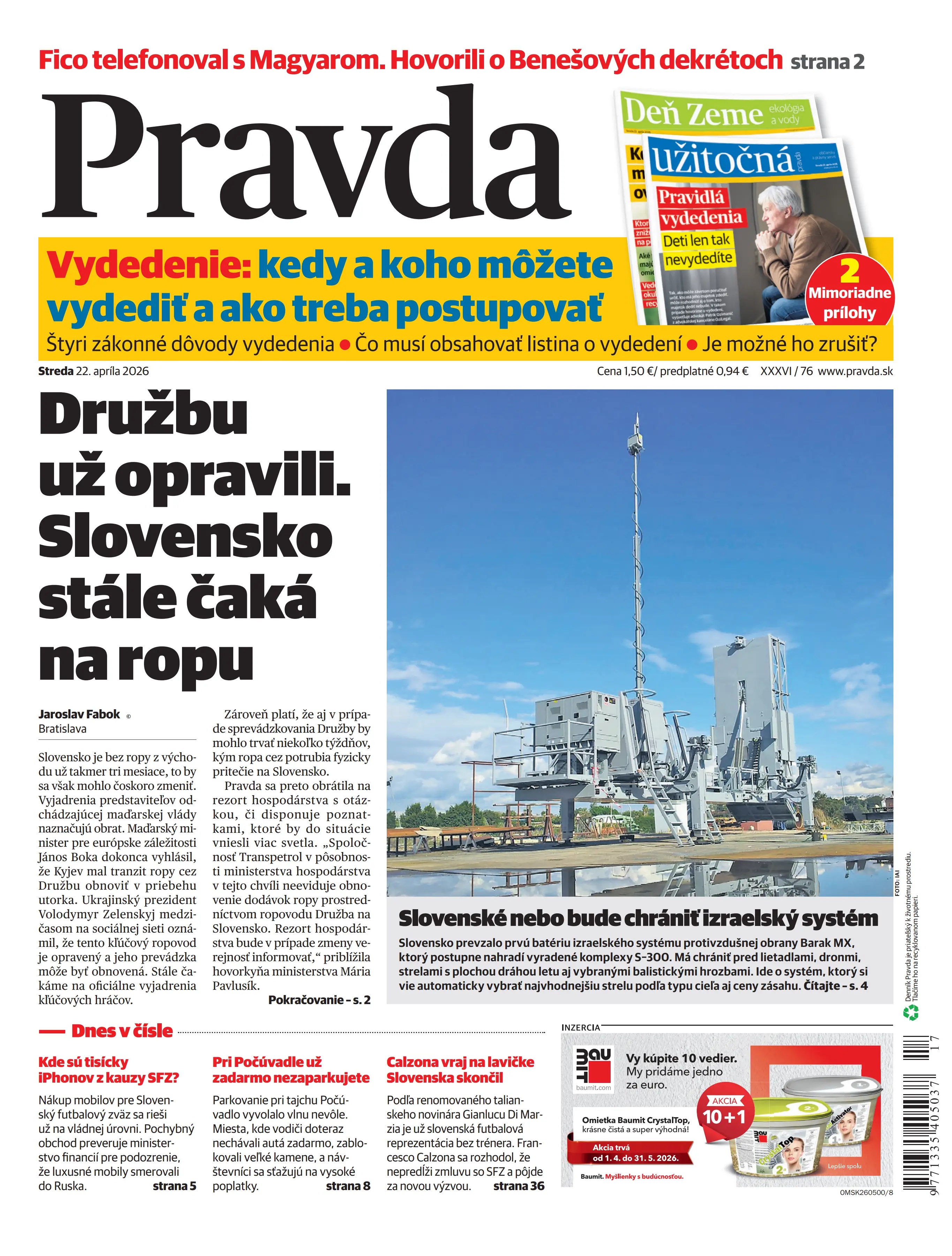Pravda zo dňa 22.4.2026