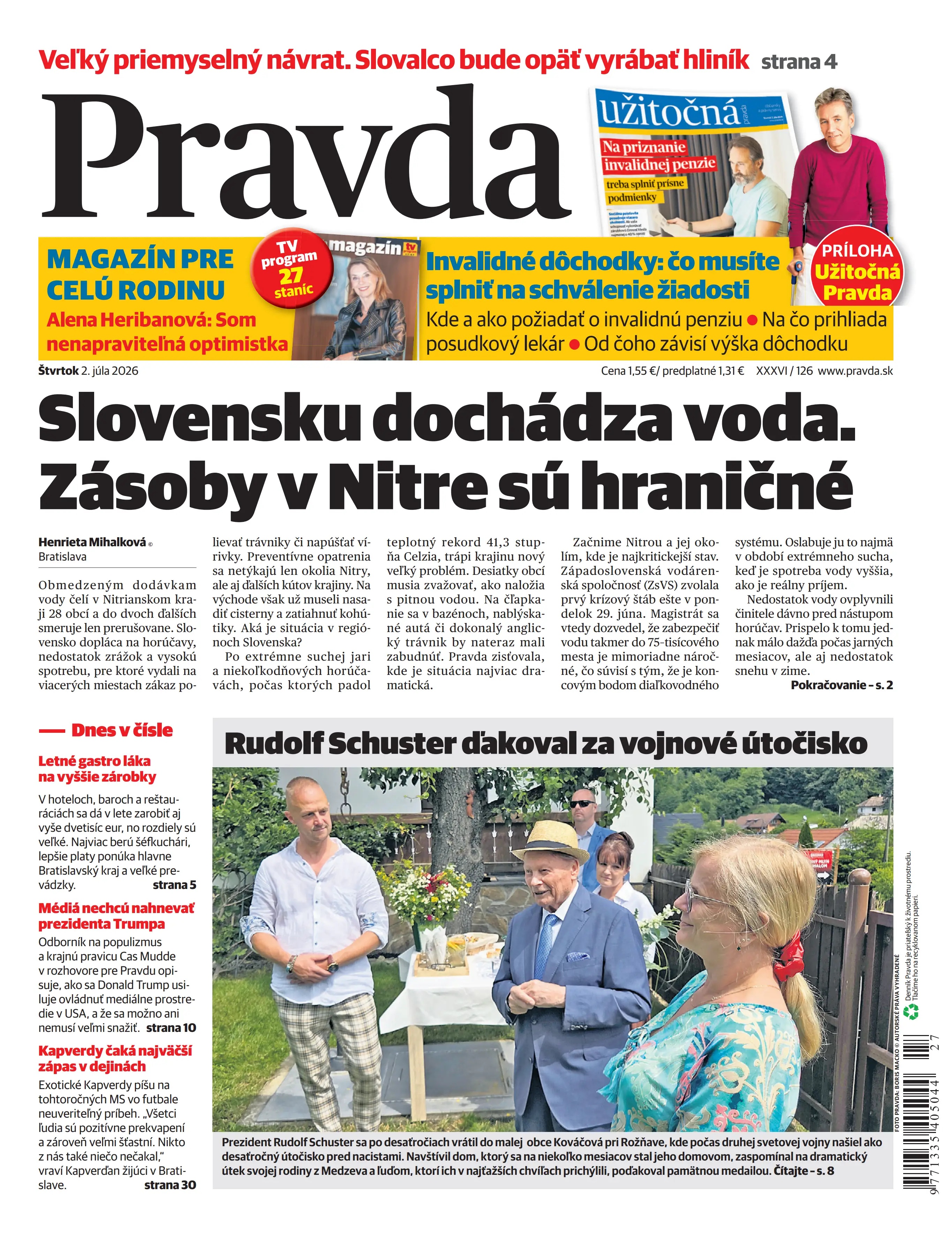 Vydanie Pravdy, náhľad obálky denníka