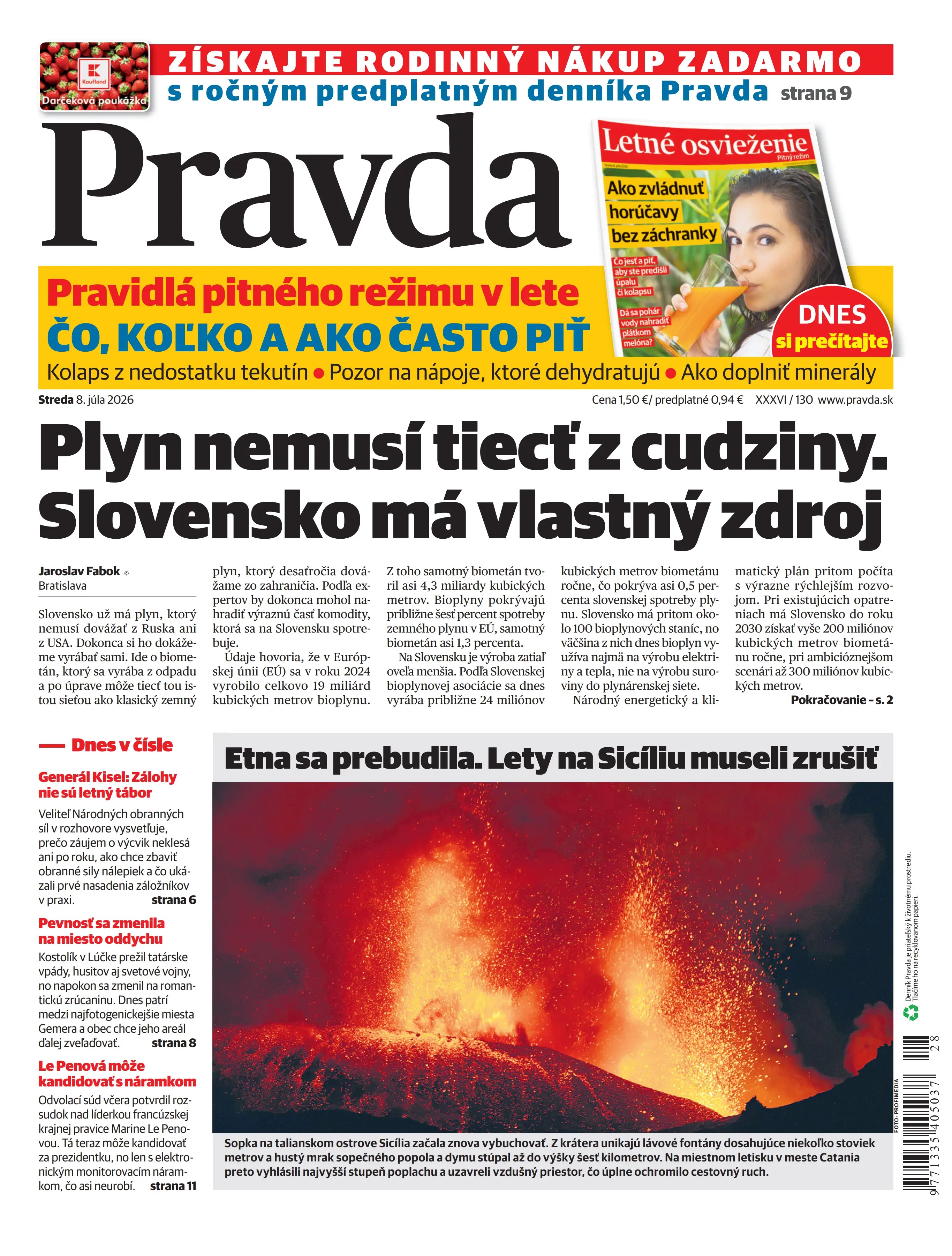 Vydanie Pravdy, náhľad obálky denníka