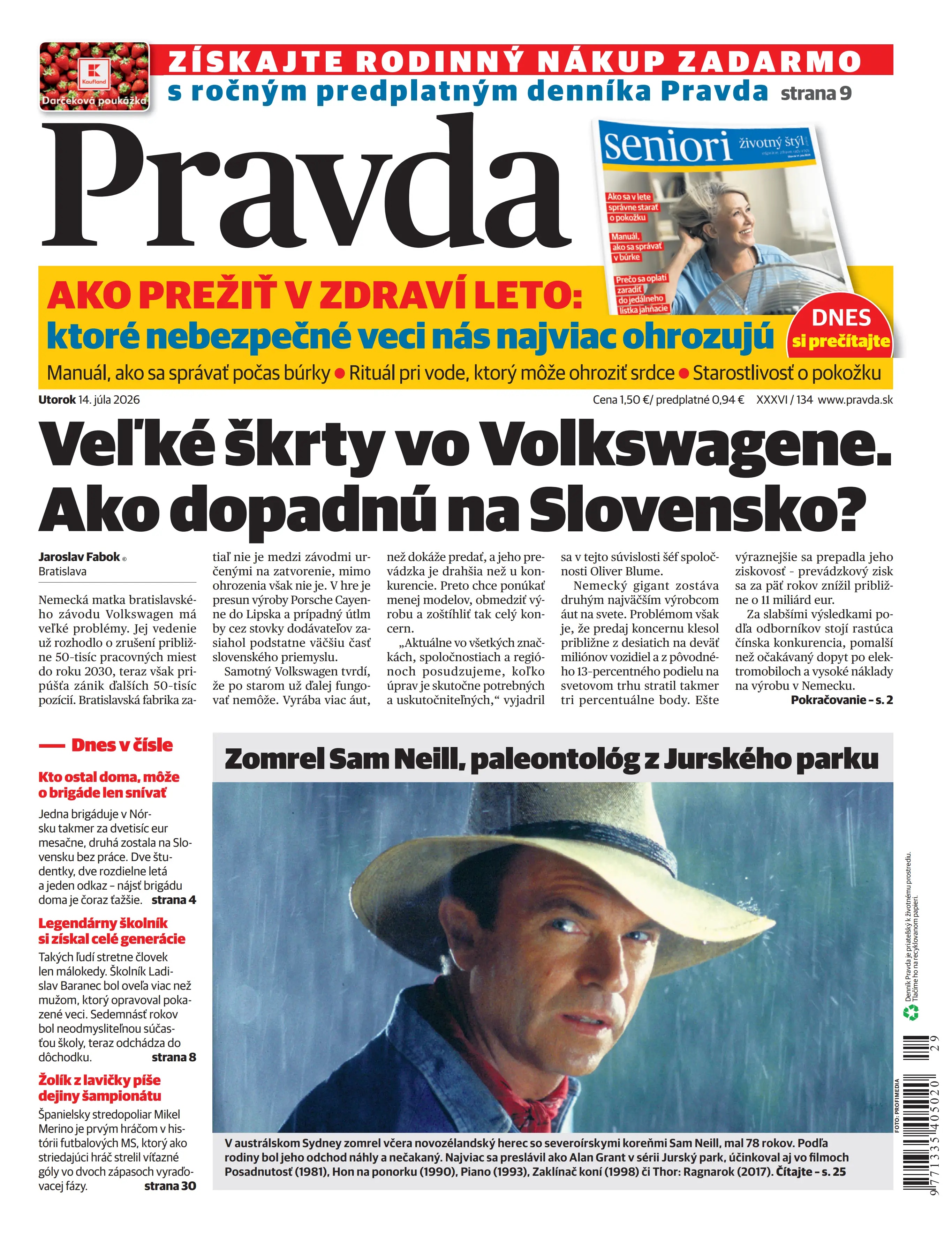 Vydanie Pravdy, náhľad obálky denníka