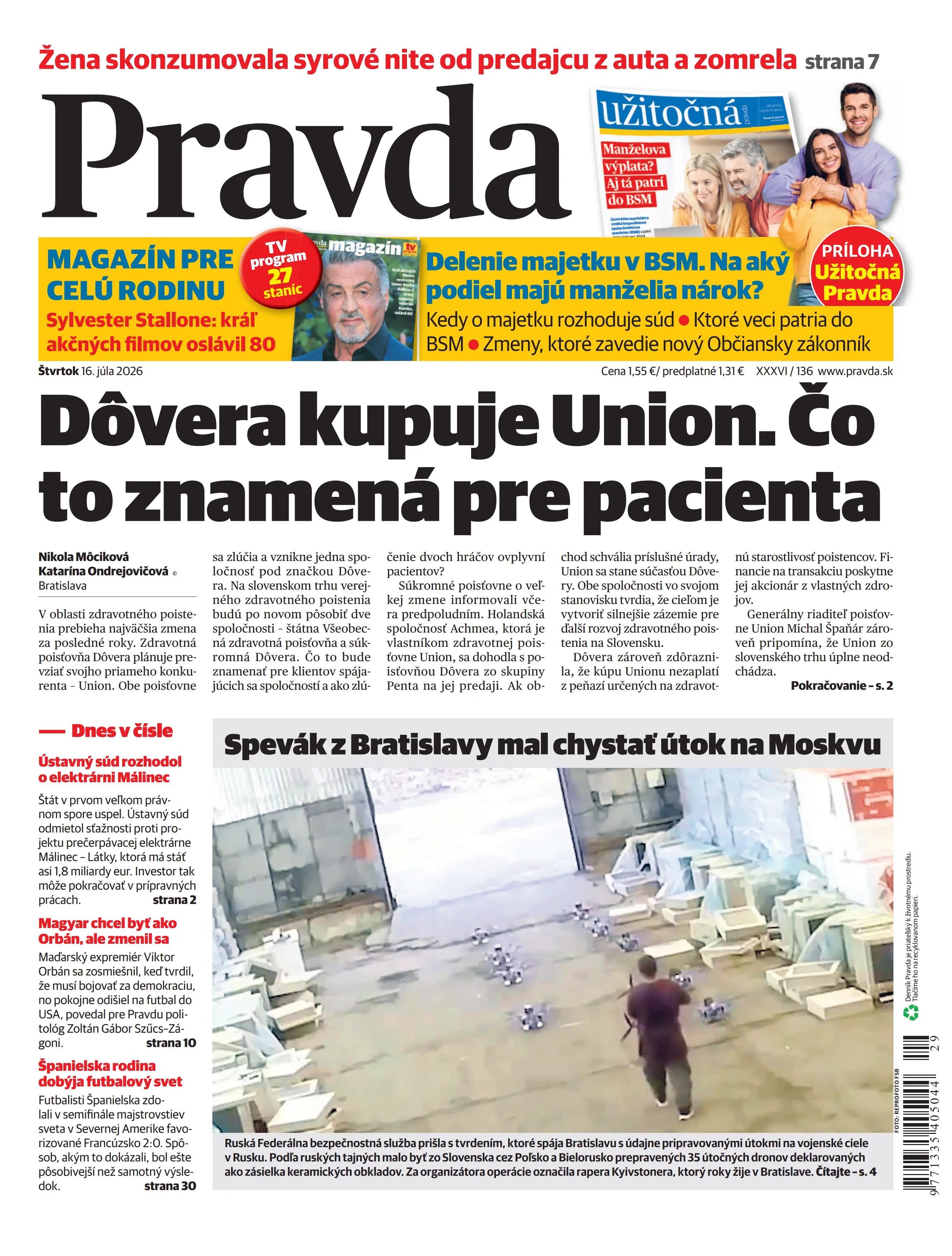 Vydanie Pravdy, náhľad obálky denníka