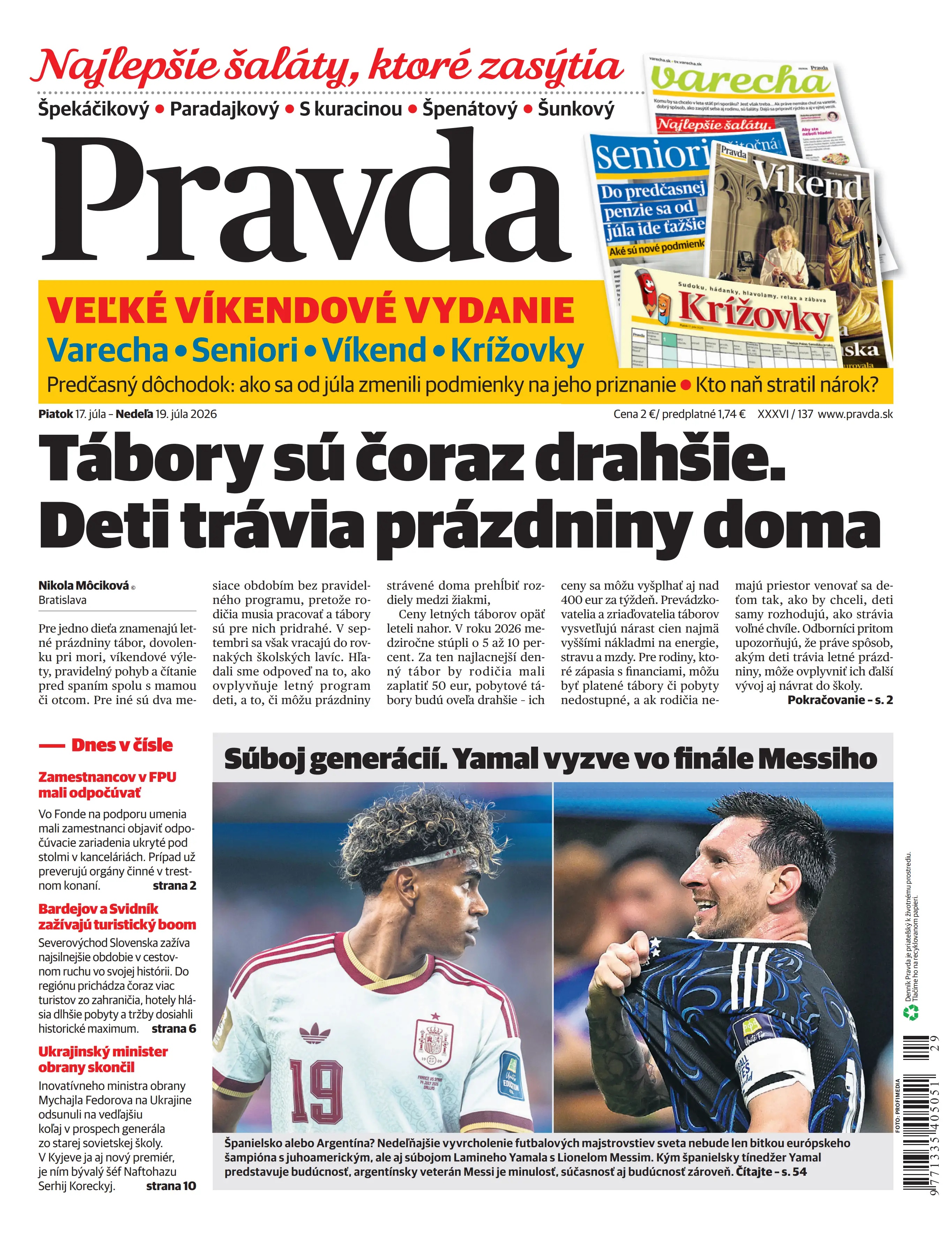 Vydanie Pravdy, náhľad obálky denníka
