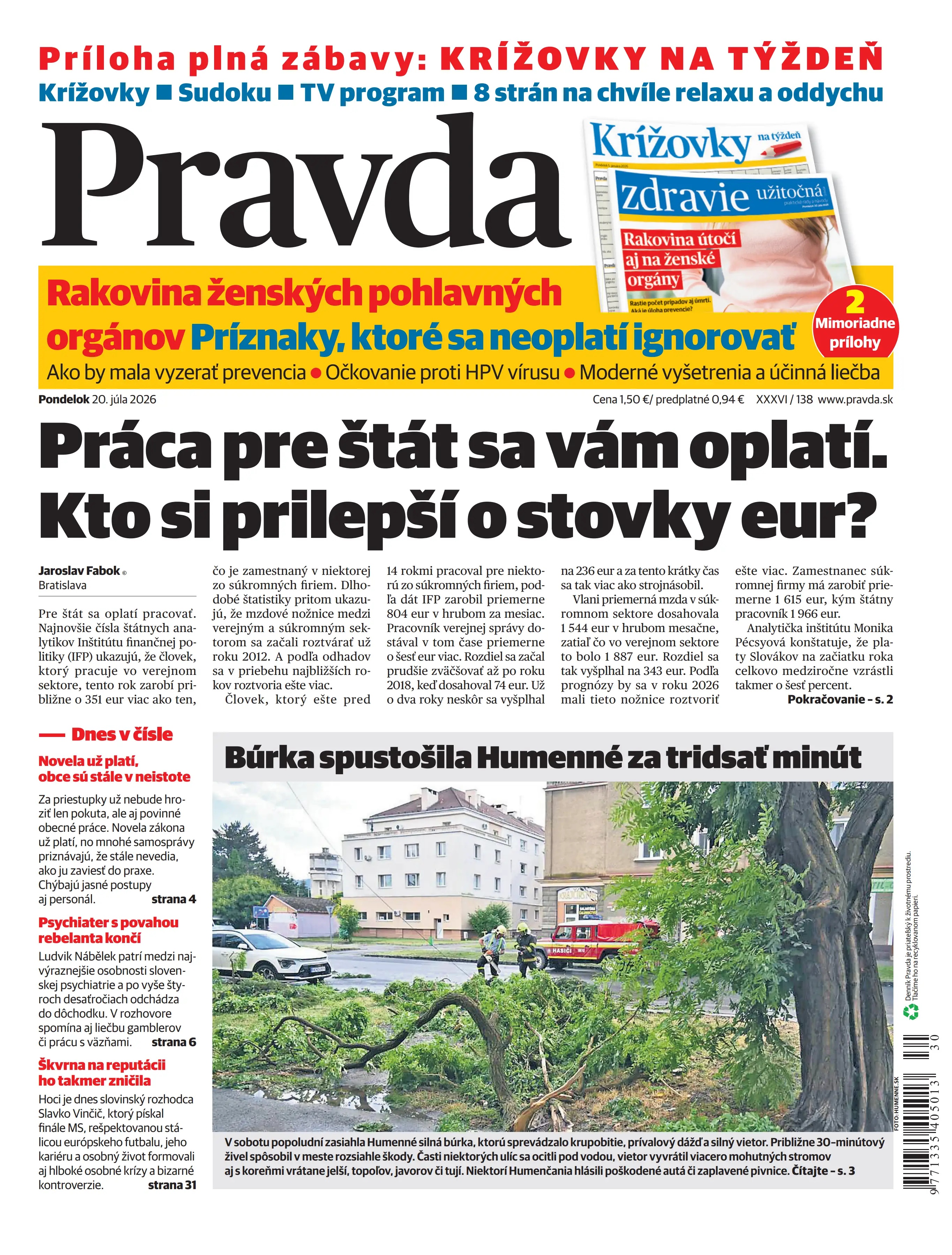 Vydanie Pravdy, náhľad obálky denníka