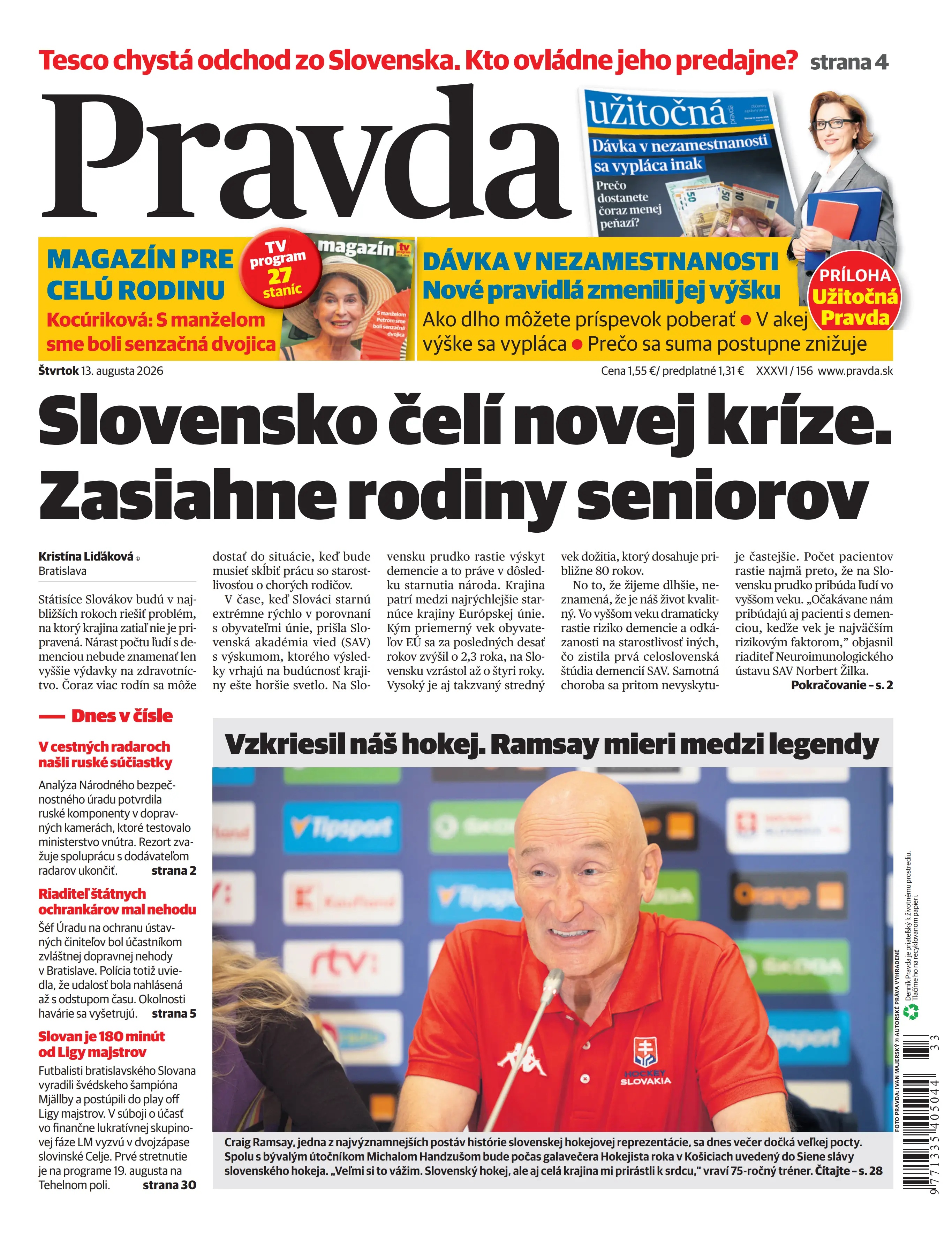 Pravda zo dňa 13.8.2026