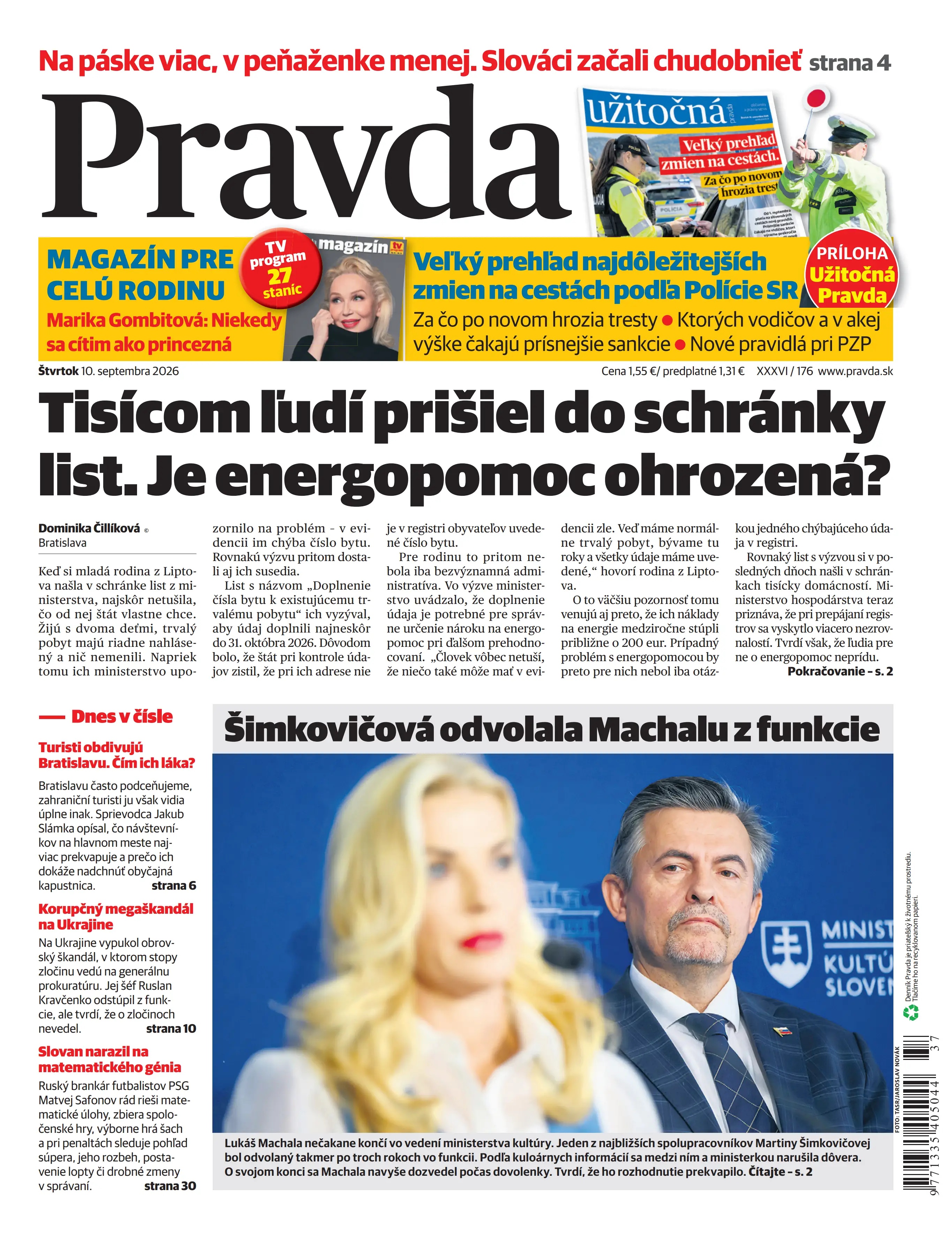 Pravda zo dňa 10.9.2026