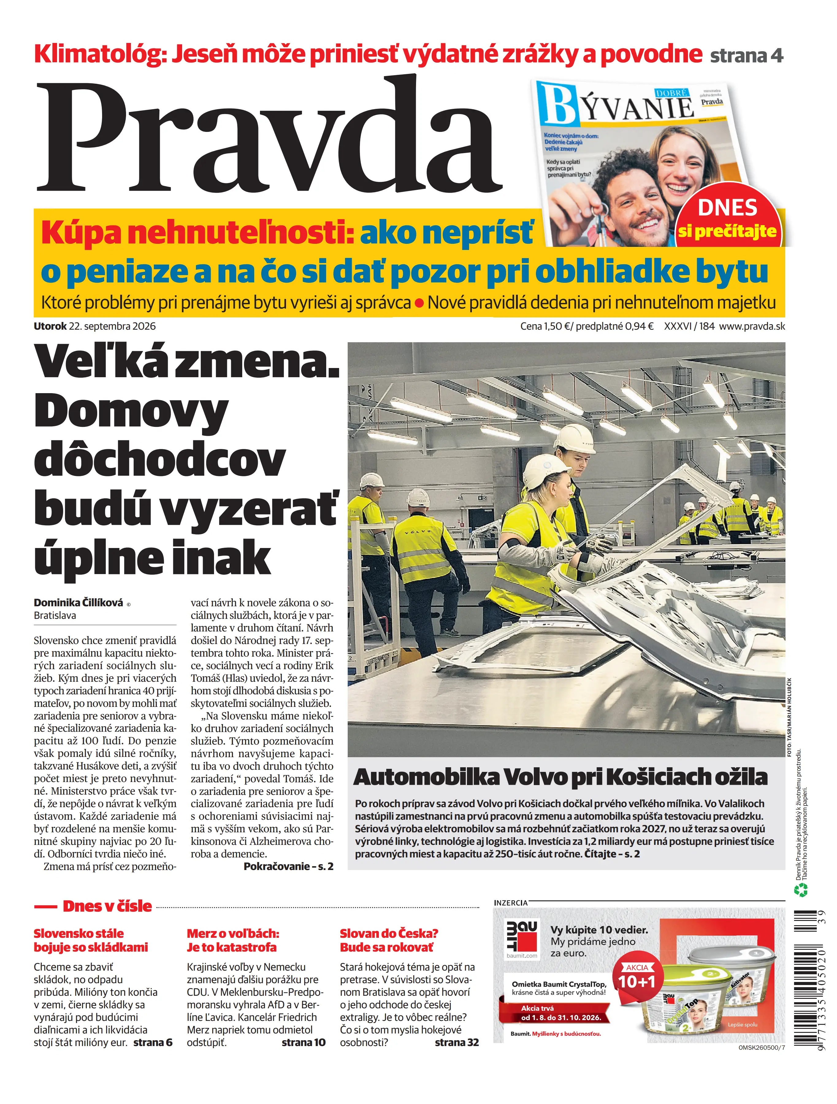 Pravda zo dňa 22.9.2026