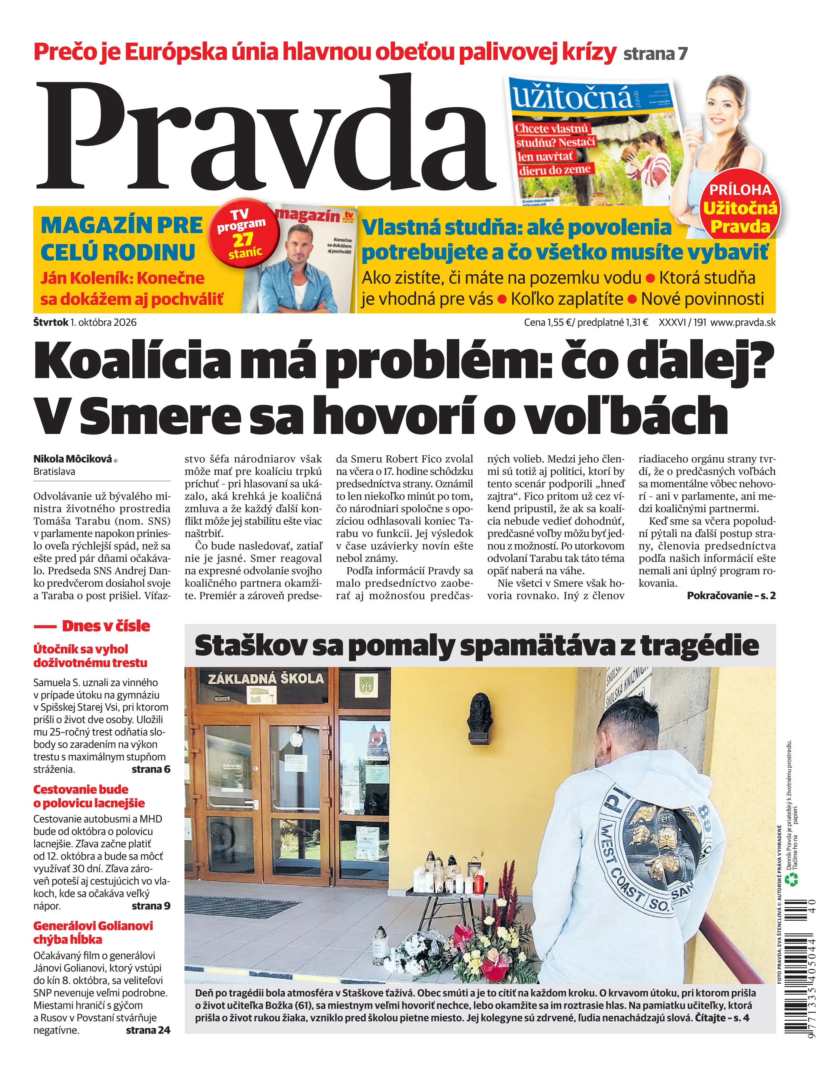 Pravda zo dňa 1.10.2026