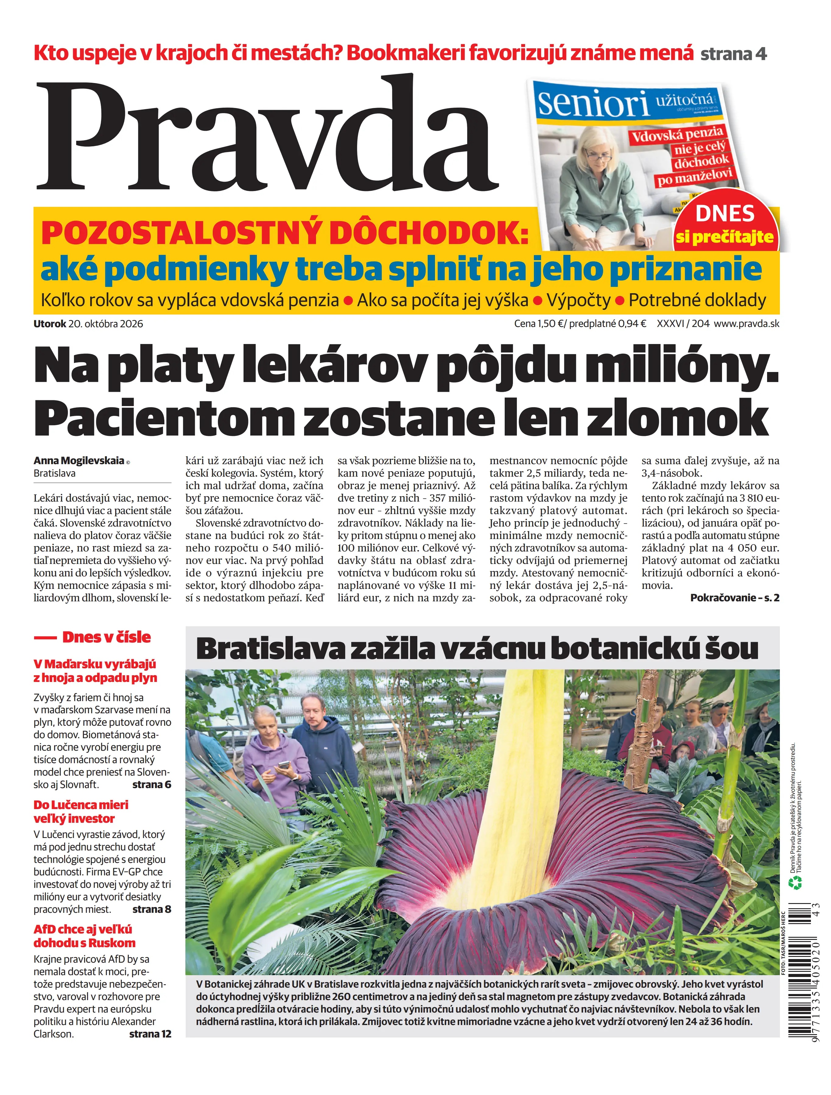 Pravda zo dňa 20.10.2026